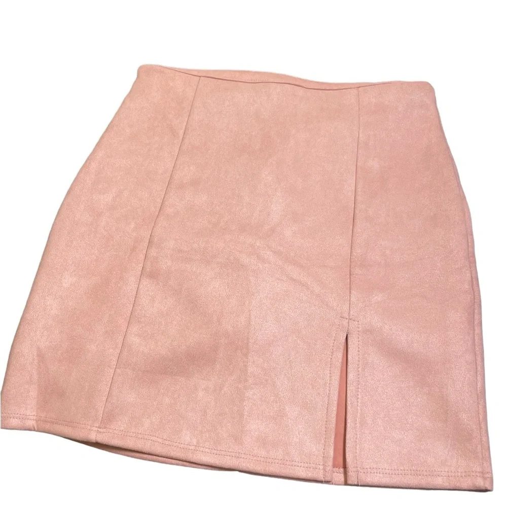 💎PINK SUEDE MINI SKIRT WINDSOR - Picture 1 of 6
